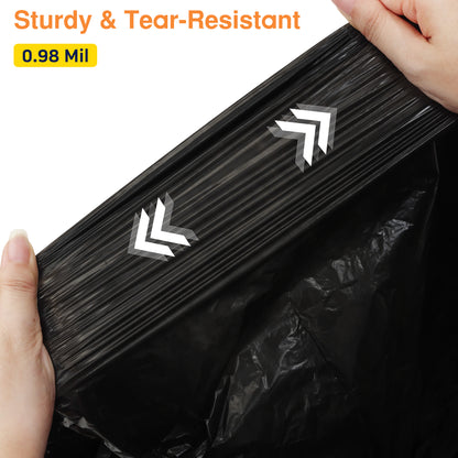 45 Gallon Extra Thick Heavy-Duty Black Trash Bags with Tie Straps, Industrial & Commercial, 200 Count