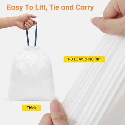 4 Galon Clear Drawstring Trash Bags High DensituBlenc 300BAGS