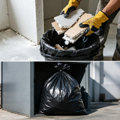 55-60 Gallon Extra Thick Heavy-Duty Black Trash Bags with Tie Straps, Industrial & Commercial, 100 Count